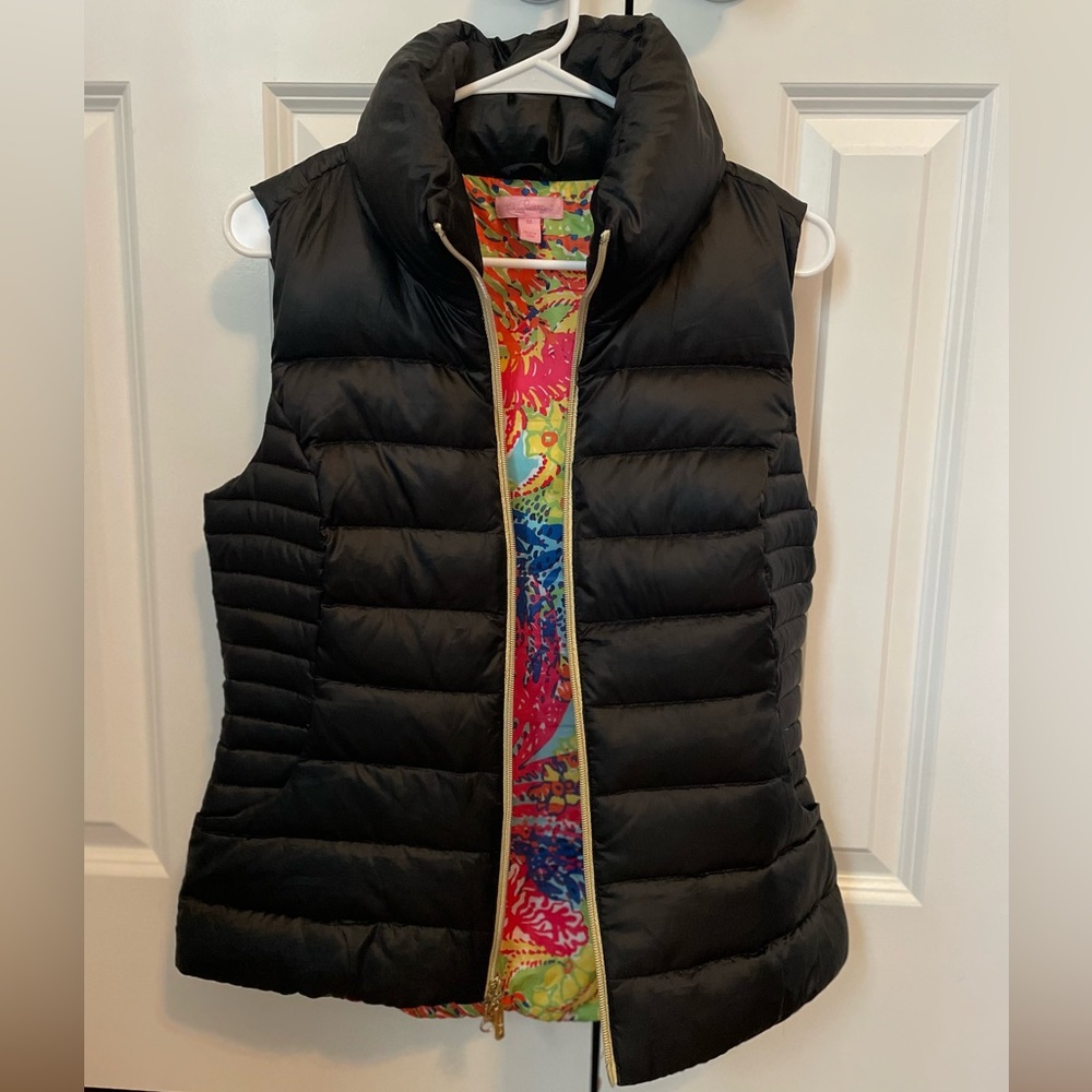 Lilly Pulitzer Black Puffer Vest